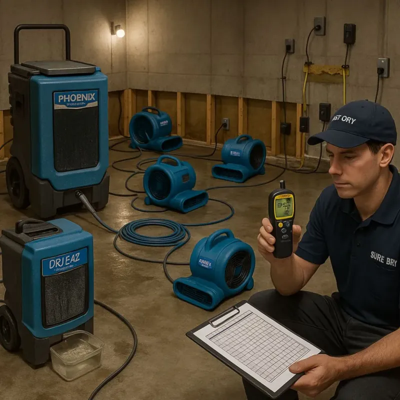 Structural Drying and Dehumidification process in Sheridan, AR